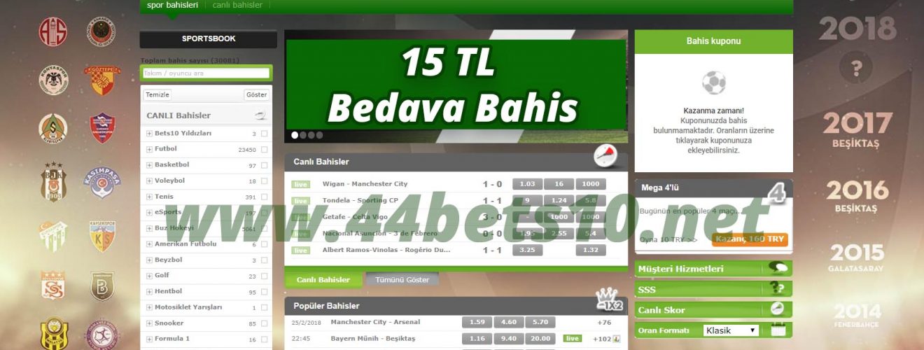 15 TL Bedava Bahis